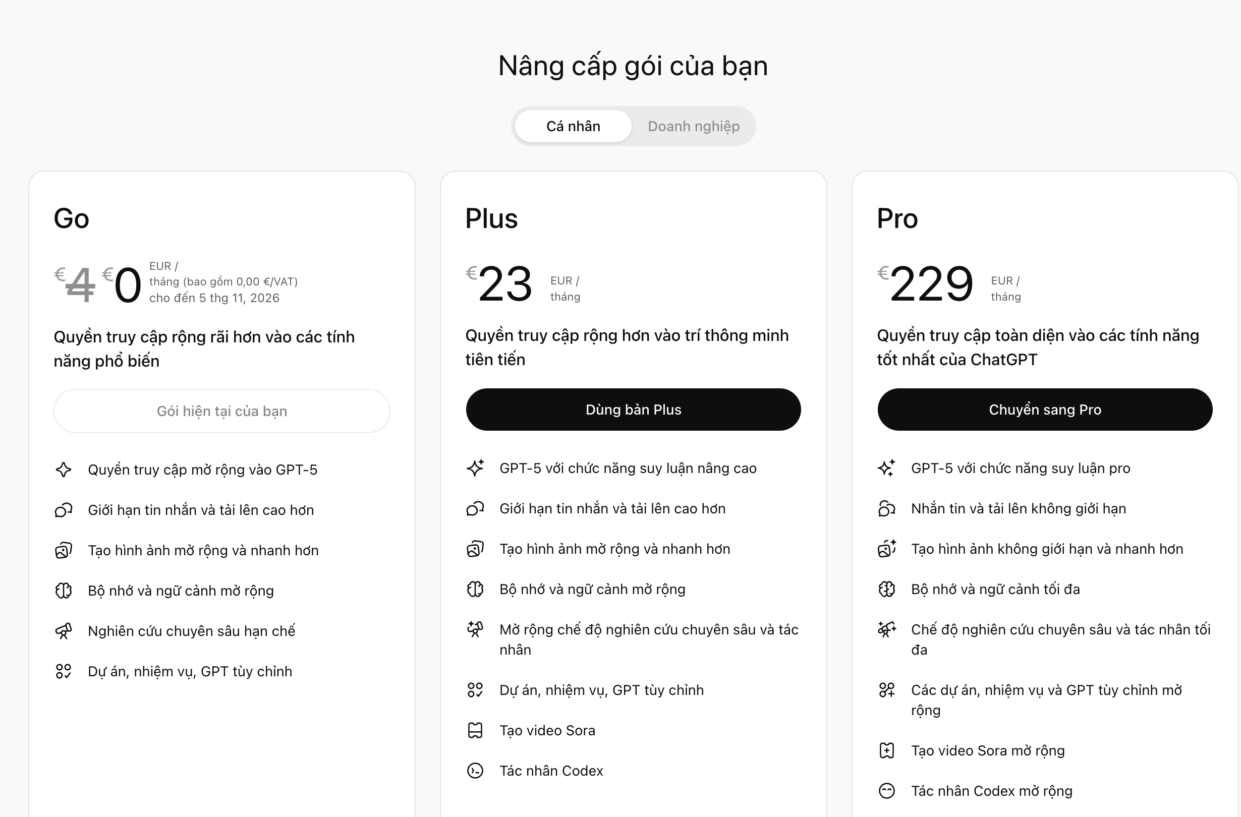 Cách nâng cấp ChatGPT Go miễn phí 12 tháng Cách nâng cấp ChatGPT Go miễn phí 12 tháng