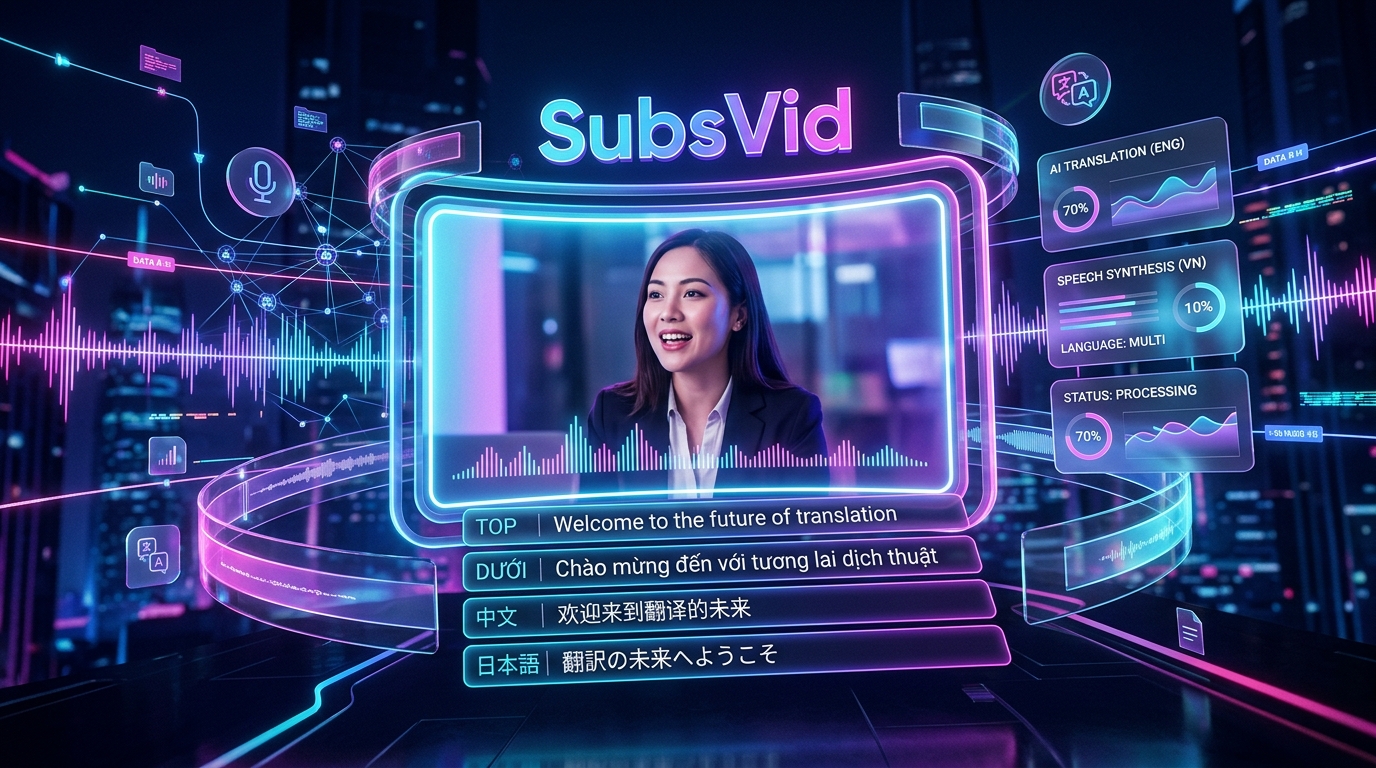 SubsVid – Giải Pháp Dịch Video, Tạo Phụ Đề & Lồng Tiếng AI Toàn Diện Cho Content Creator
