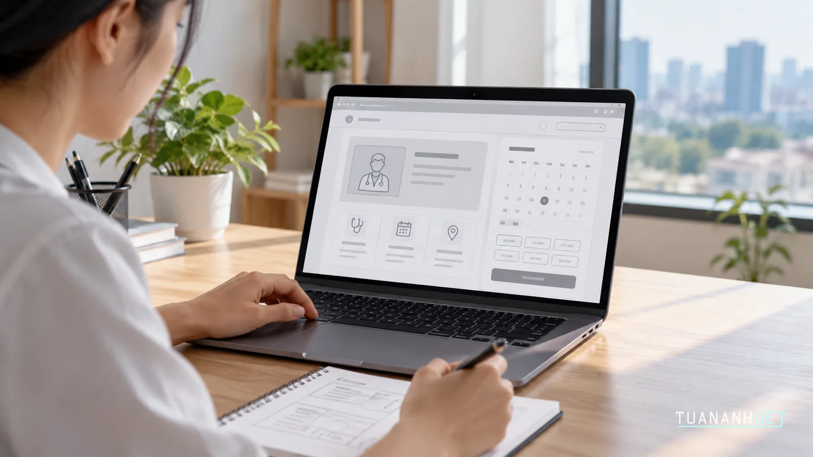 Wireframe là gì? Kỹ năng thiết kế bản thảo cho quản lý dự án 2 Ví dụ thực tế: wireframe cho trang đặt lịch khám tại Việt Nam